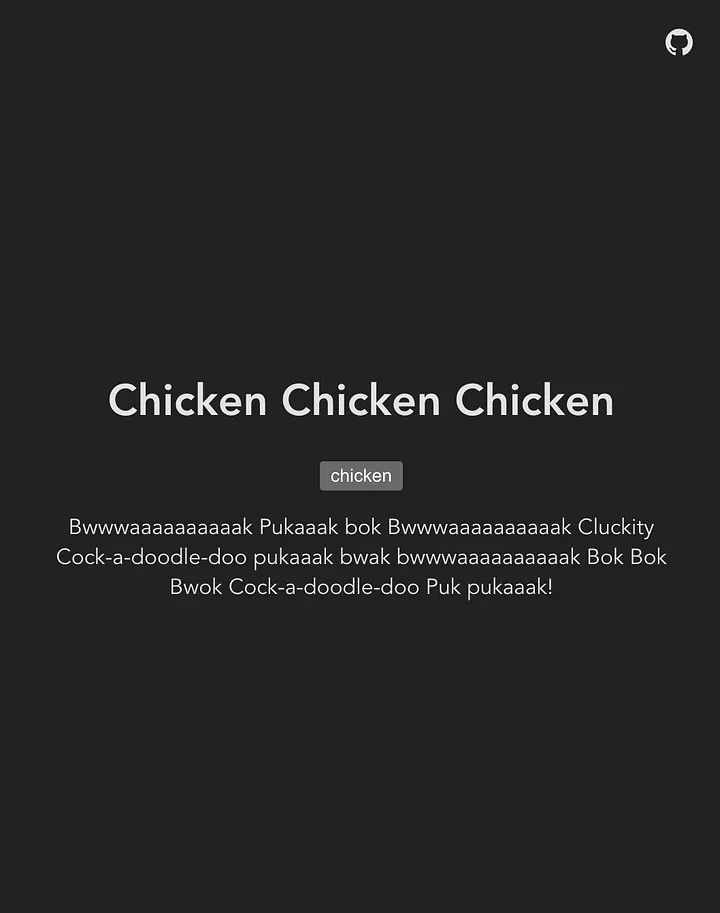 Chicken web app screenshot